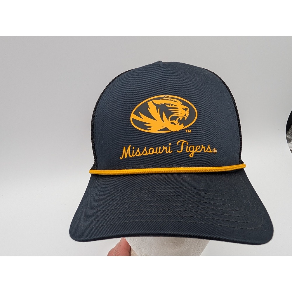 Nike Missouri Tigers Rise Cap Trucker Hat Black Yellow Snapback S/M SU25 AGH